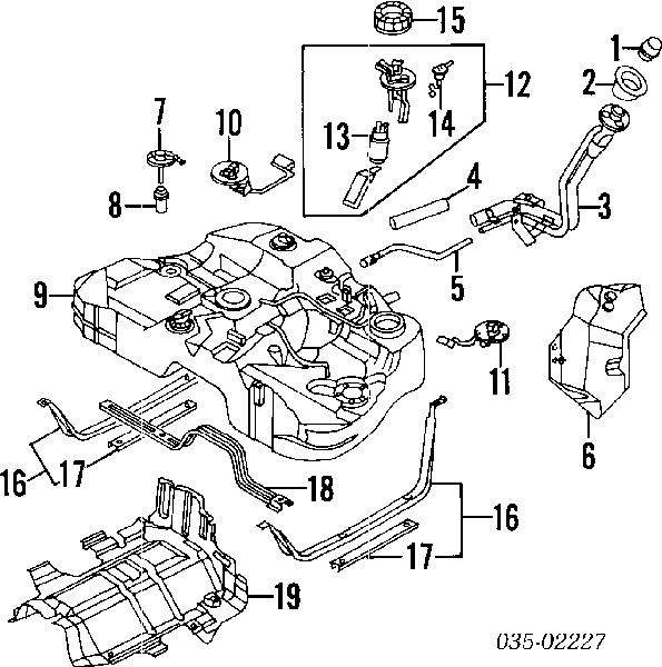 Паливний насос електричний, занурювальний Mazda KLK11335Z ціна, від  USD