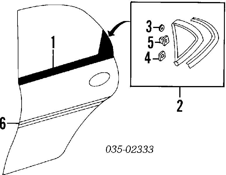 Молдинг задніх лівих дверей Mazda 323 S 5 (BA) (Мазда 323)