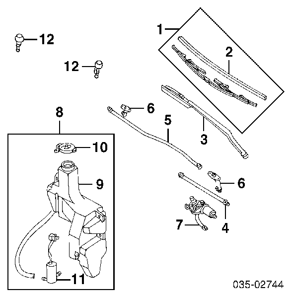 Купити R90037C Korea (oem) Мотор омивача лобового скла