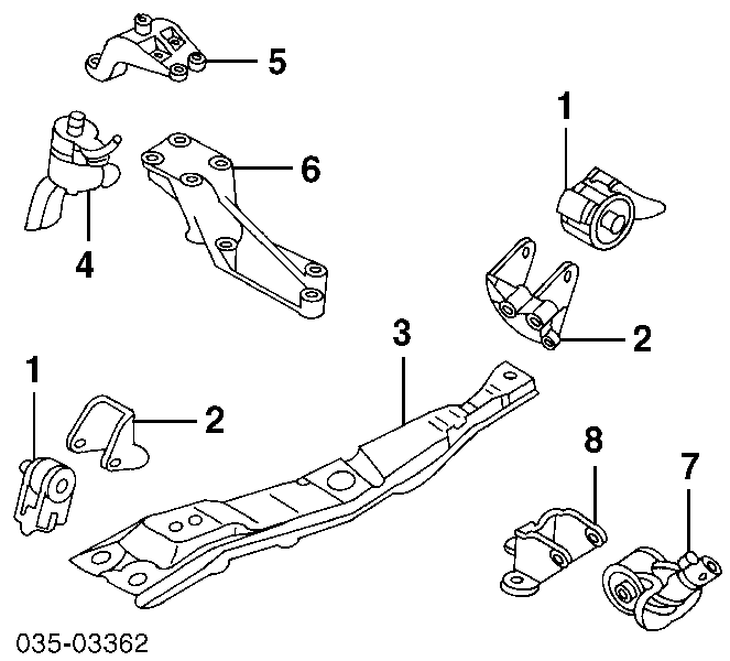 LD4739050 Mazda подушка (опора двигуна, передня)