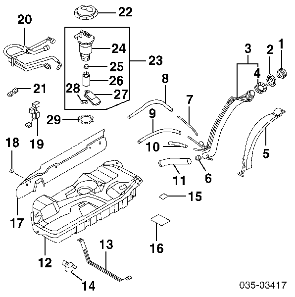 Елемент-турбінка паливного насосу на Mazda MPV (LW)