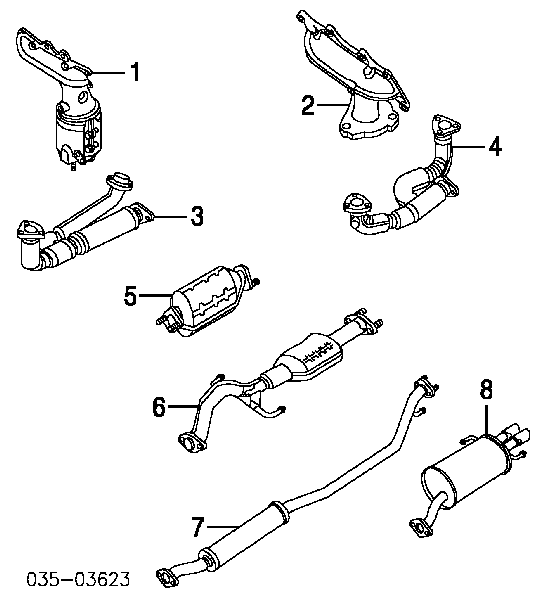 KLA240550 Mazda Штани глушника передні