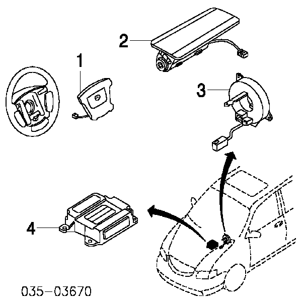 Подушка безпеки, водійська, AIRBAG Mazda Premacy (CP) (Мазда Премасі)