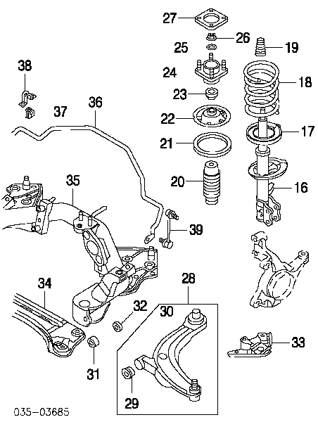 Пильник амортизатора переднього на Mazda MPV (LW)