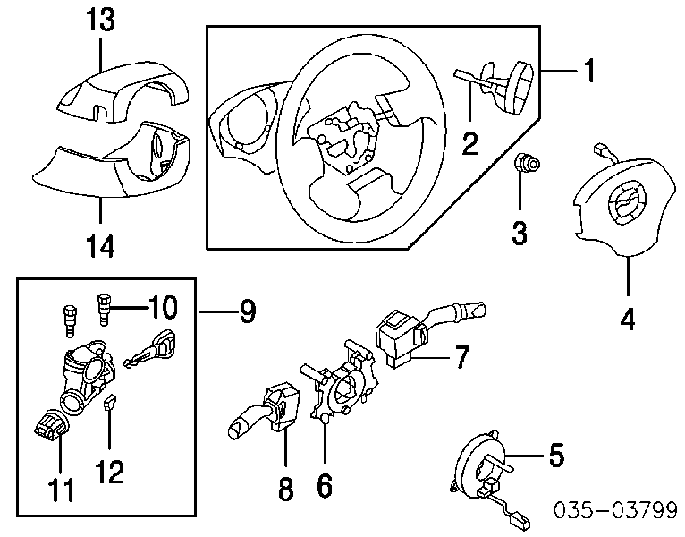 Перемикач підрульовий, правий GE4T66128 Mazda