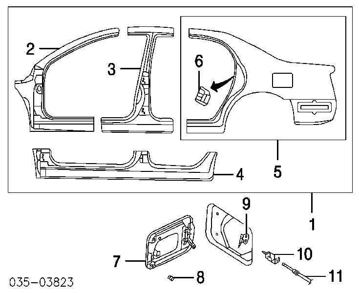 Крило заднє праве Mazda 323 S 6 (BJ) (Мазда 323)