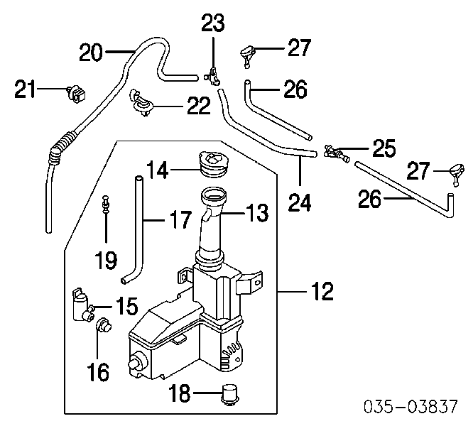 Купити B25D67482A Mazda Мотор омивача лобового скла