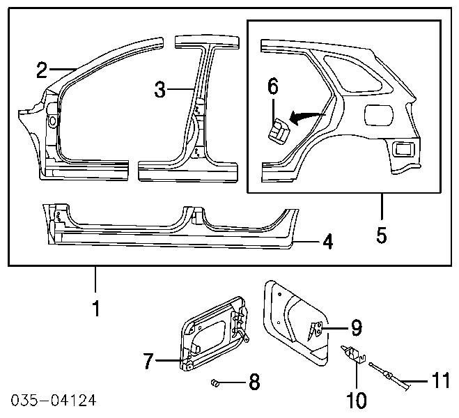 Крило заднє праве Mazda 323 F 6 (BJ) (Мазда 323)