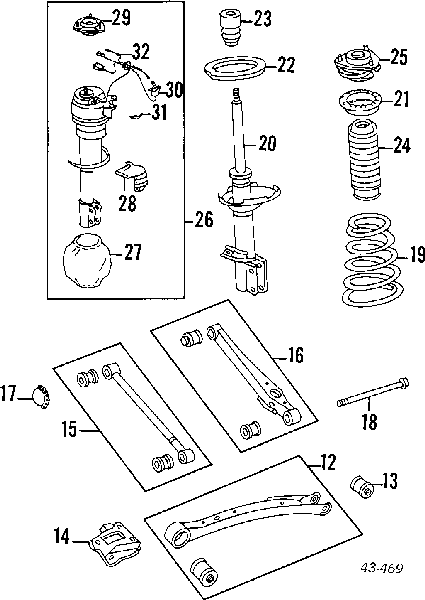 Амортизатор задній, лівий 20361AA931 Subaru