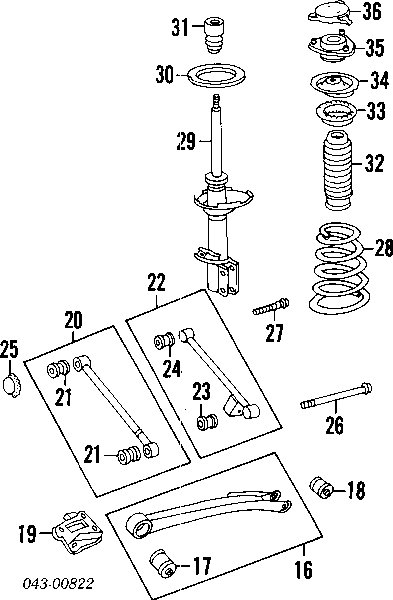 20363AC221 Subaru опора амортизатора переднього
