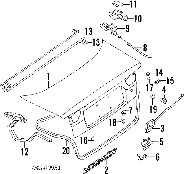 Амортизатор кришки багажника/ двері 3/5-ї задньої 57521AC040 Subaru