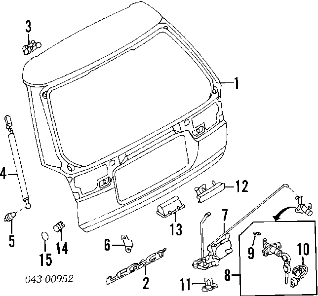 Амортизатор кришки багажника/ двері 3/5-ї задньої 60311AC020 Subaru