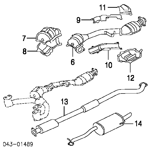 44300AE13A Subaru Глушник, задня частина