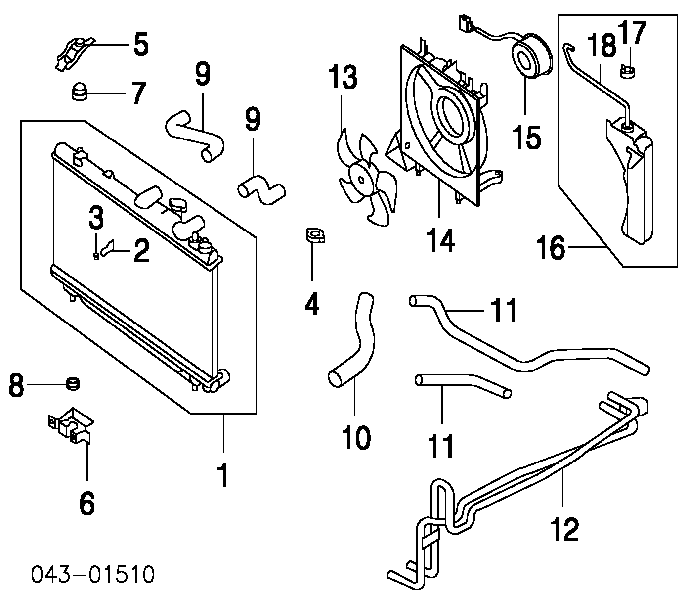 Радіатор 45111AE06A Subaru