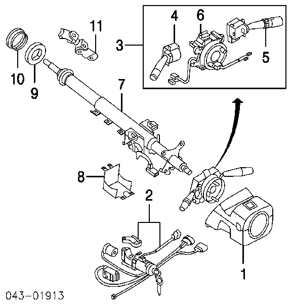 Перемикач підрульовий, правий Subaru 83114AE130 ціна, від 12.79 USD