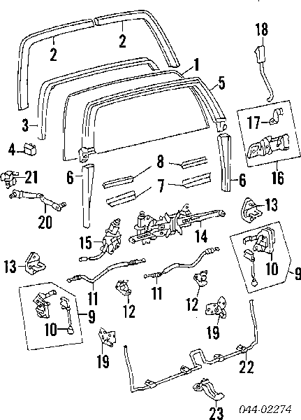 Механізм склопідіймача двері задньої, 3/5 -ої Toyota 4 Runner (N130) (Тойота 4 раннер)