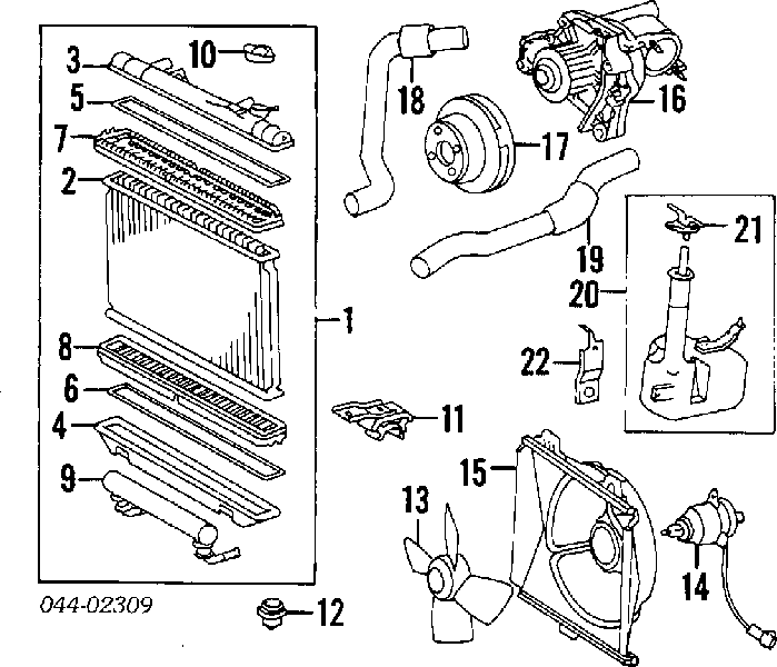 Радіатор охолодження двигуна 1640016311 Toyota