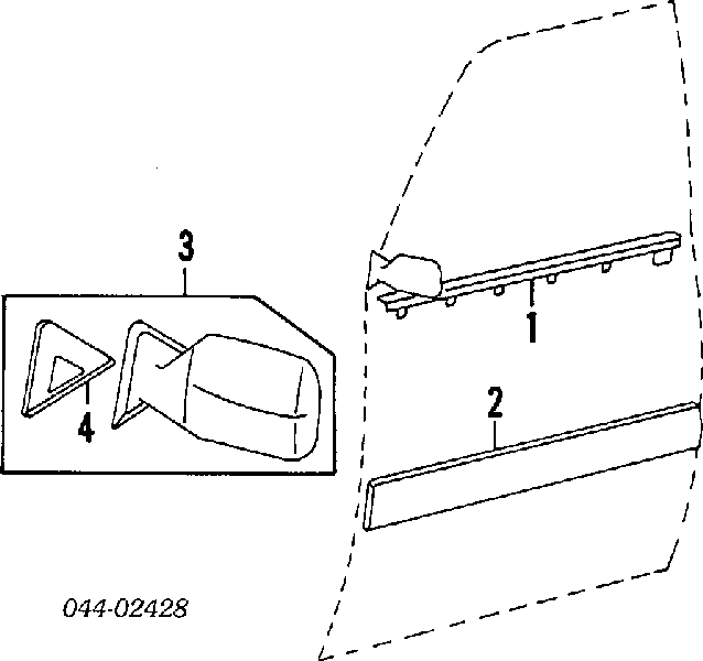 Молдинг опускного скла нижній, двері передньої, лівої на Toyota Land Cruiser (J8)