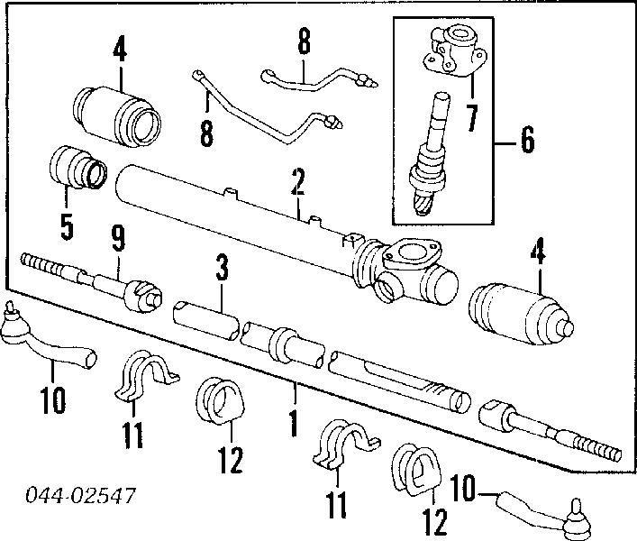 Пильник рульового механізму/рейки, лівий 4553528020 Toyota