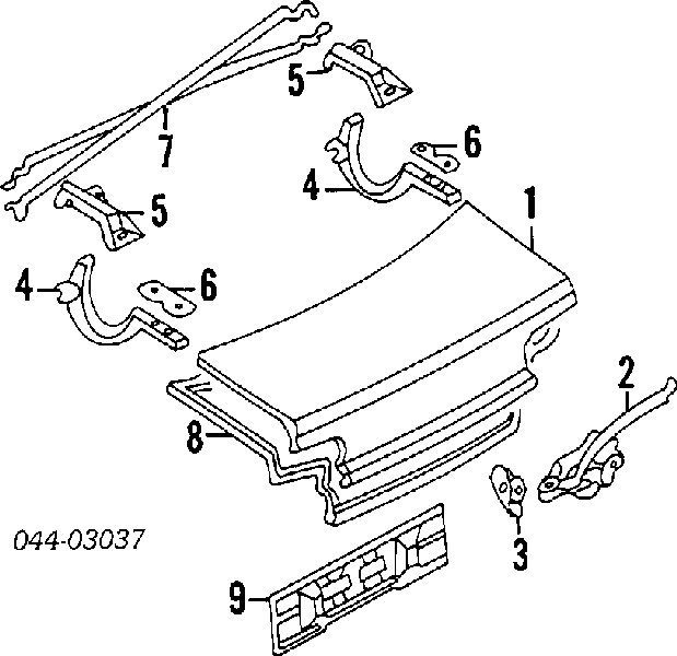 Замок кришки багажника/задньої 3/5-ї двері, задній Toyota Corolla (E9) (Тойота Королла)
