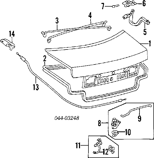 Личинка замка кришки багажника Toyota Camry (V10) (Тойота Камрі)