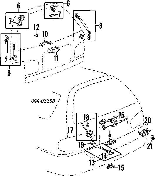 Амортизатор кришки багажника/ двері 3/5-ї задньої Toyota Camry (V10) (Тойота Камрі)