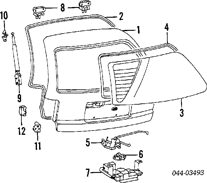Амортизатор кришки багажника/ двері 3/5-ї задньої Toyota Corolla (E10) (Тойота Королла)