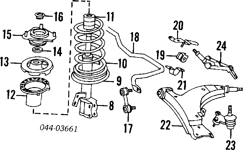Проставка (гумове кільце) пружини передньої, нижня на Toyota Camry (V2)