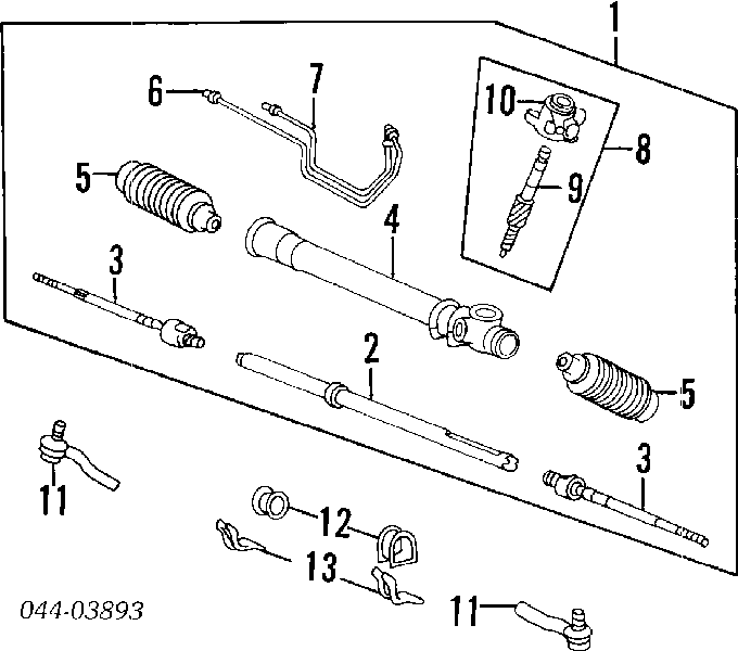 Пильник рульового механізму/рейки 4553510051 Toyota