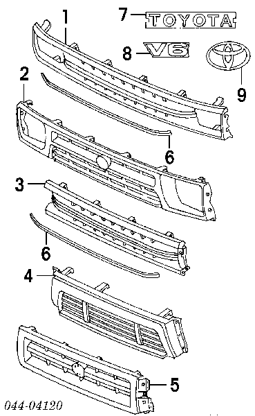 Решітка радіатора 5311189138 Toyota