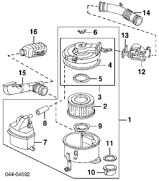 Патрубок повітряний, вихід повітряного фільтра Toyota Land Cruiser 80 (J8) (Тойота Ленд крузер)