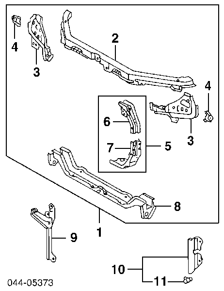 5329433021 Toyota Повітропровід (дефлектор) радіатора, лівий