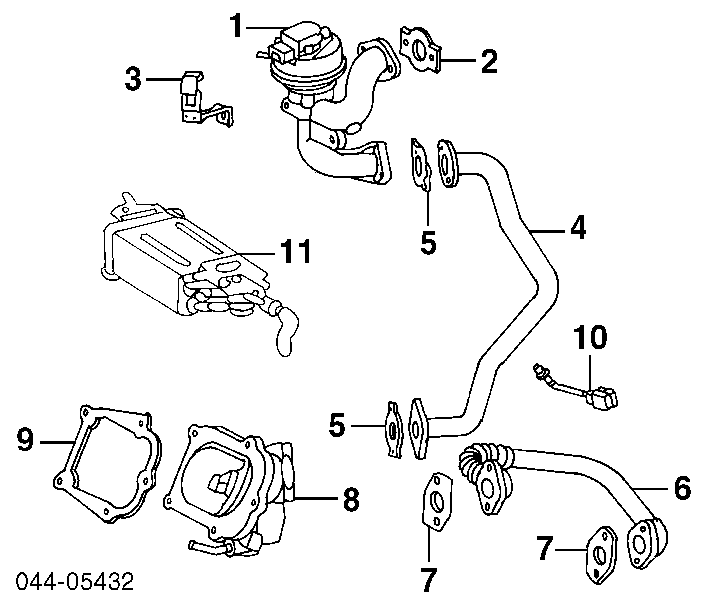 Клапан EGR, рециркуляції газів Toyota Camry (V30) (Тойота Камрі)