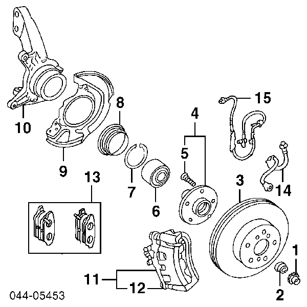 Передні тормозні колодки 0446545021 Toyota
