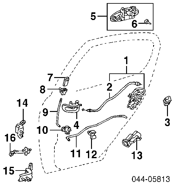 Замок задньої дверї, правої Toyota 6913052010 ціна, від 11.54 USD
