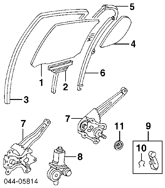  Механізм склопідіймача двері задньої, лівої Toyota Yaris 