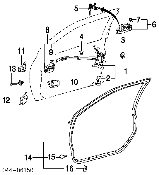 6872060050 Toyota Петля передніх дверей, правою
