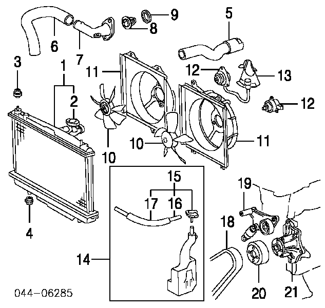 Подушка радіатора кондиціонера, верхня Toyota Avensis Verso (LCM) (Тойота Авенсіс)