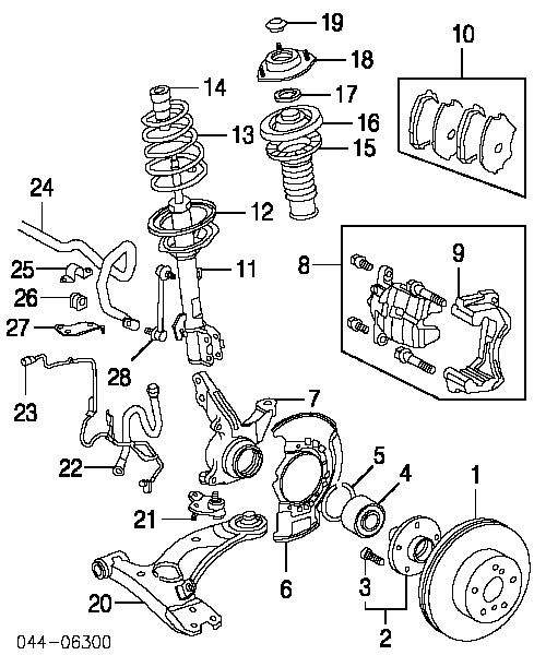Хомут кріплення втулки стабілізатора, переднього на Toyota RAV4 (XA2)