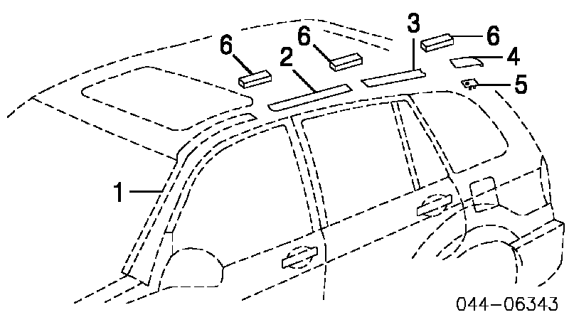 Молдинг даху, передній лівий Toyota RAV4 2 (XA2) (Тойота Рав4)