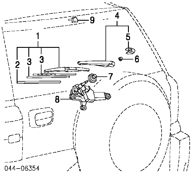 Двигун склоочисника заднього скла Toyota RAV4 2 (XA2) (Тойота Рав4)