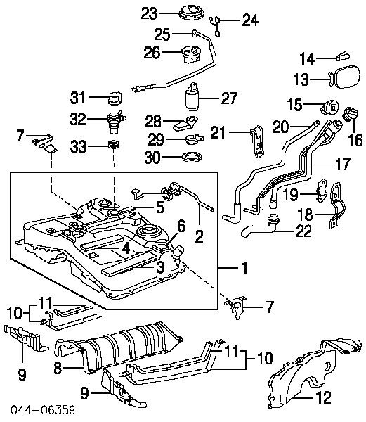 Кронштейн баку паливного Toyota RAV4 2 (XA2) (Тойота Рав4)