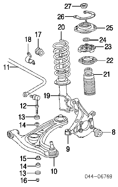 Хомут кріплення втулки стабілізатора, переднього Toyota Carina E (T19) (Тойота Каріна)