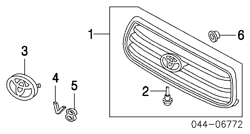 Решітка радіатора 531000C040C0 Toyota