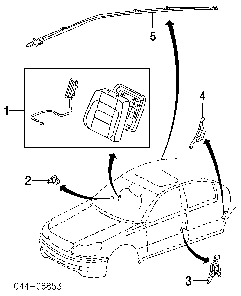 Подушка безпеки, збоку, ліва, AIRBAG Toyota Camry (V30) (Тойота Камрі)