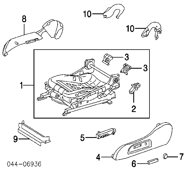 8492230210 Toyota Блок кнопок механізму регулювання сидінь, правий
