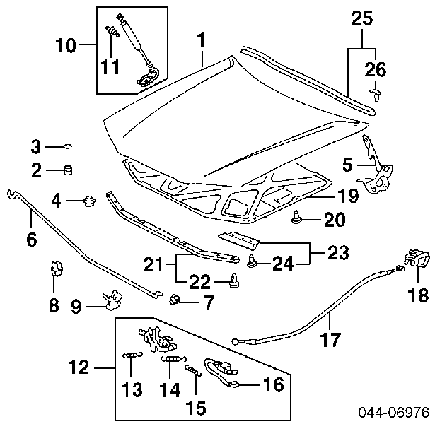 Амортизатор капота на Toyota Camry (V20)