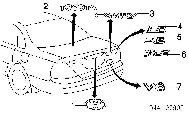 Купити 75441AA050 Toyota Емблема кришки багажника, фірменнийзначок