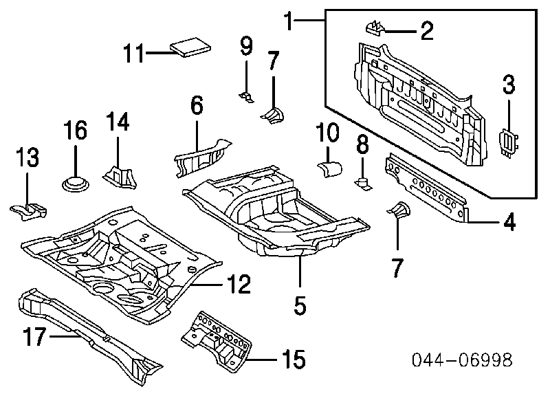 5831133060 Toyota Днище багажника / ніша запасного колеса