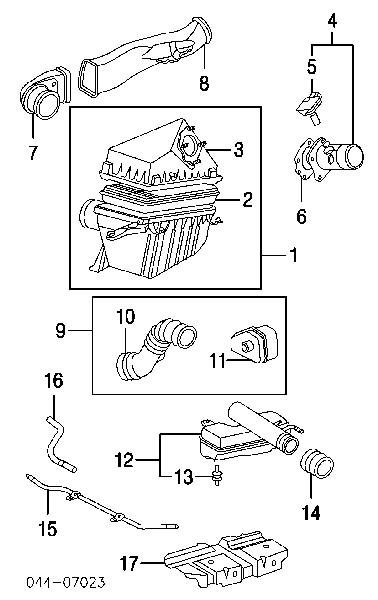 Датчик потоку (витрати) повітря, витратомір MAF - (Mass Airflow) 222040C010 Toyota